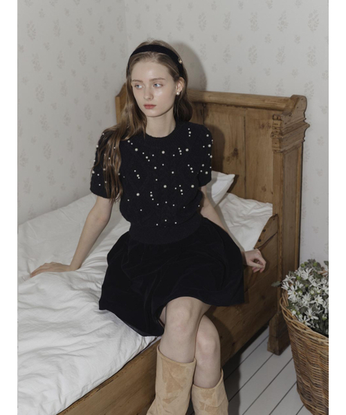 LAUTREDE MIN(ロートルドミン)の「Pearl Black Knit(ニット/セーター・レディース・ブラック・MEDIUM/SMALL)」の3枚目の写真