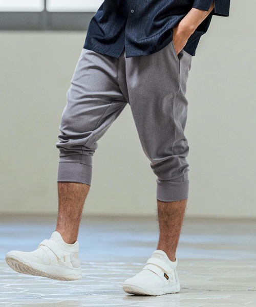 Magine(マージン)の「mp14657- TR Stretch Easy Rib Hem Cropped Tapered Pants クロップドテーパードパンツ(MGN-261-017)(その他パンツ・メンズ・チャコールグレー/ミックスグレー/ブラック・48/46/44)」の3枚目の写真
