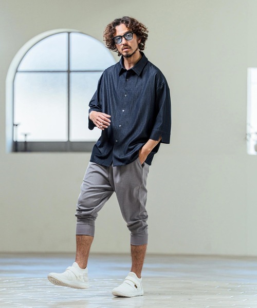 Magine(マージン)の「mp14657- TR Stretch Easy Rib Hem Cropped Tapered Pants クロップドテーパードパンツ(MGN-261-017)(その他パンツ・メンズ・チャコールグレー/ミックスグレー/ブラック・48/46/44)」の15枚目の写真