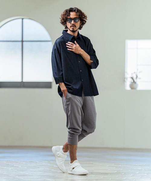 Magine(マージン)の「mp14657- TR Stretch Easy Rib Hem Cropped Tapered Pants クロップドテーパードパンツ(MGN-261-017)(その他パンツ・メンズ・チャコールグレー/ミックスグレー/ブラック・48/46/44)」の16枚目の写真
