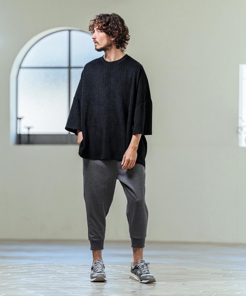 Magine(マージン)の「mp14657- TR Stretch Easy Rib Hem Cropped Tapered Pants クロップドテーパードパンツ(MGN-261-017)(その他パンツ・メンズ・チャコールグレー/ミックスグレー/ブラック・48/46/44)」の22枚目の写真