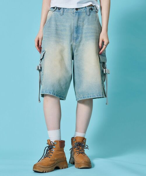SEQUENZ(シークエンズ)の「※WEB限定 / リボンディテール / レディースリボンデニムショートパンツ / sqnz ribbon denim shorts(その他パンツ・レディース・サックスブルー/ブラック/その他1・LARGE/MEDIUM/SMALL)」の8枚目の写真
