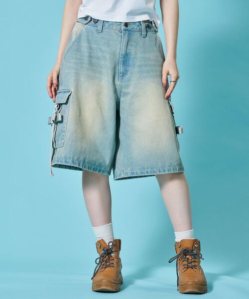 SEQUENZ(シークエンズ)の「※WEB限定 / リボンディテール / レディースリボンデニムショートパンツ / sqnz ribbon denim shorts(その他パンツ・レディース・サックスブルー/ブラック/その他1・LARGE/MEDIUM/SMALL)」の9枚目の写真