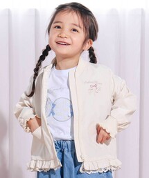 SLAP SLIP（スラップスリップ）の「リボン刺しゅう裾フレアタフタブルゾン(90~130cm)（ブルゾン）」