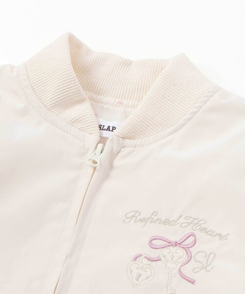SLAP SLIP（スラップスリップ）の「リボン刺しゅう裾フレアタフタブルゾン(90~130cm)（ブルゾン・キッズ・パープル/オフホワイト・130cm/110cm/90cm/100cm/120cm）」の19枚目の写真