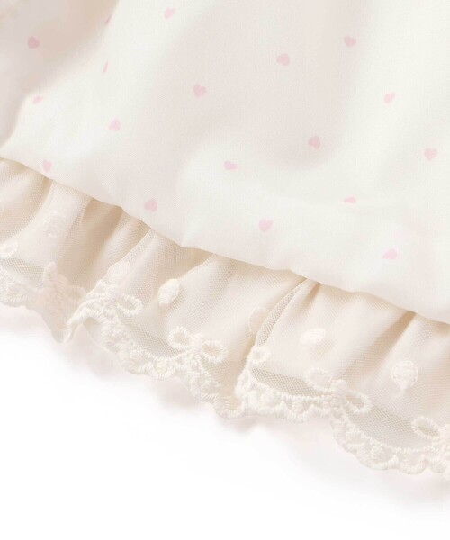 SLAP SLIP（スラップスリップ）の「リボン刺しゅう裾フレアタフタブルゾン(90~130cm)（ブルゾン・キッズ・パープル/オフホワイト・130cm/110cm/90cm/100cm/120cm）」の4枚目の写真