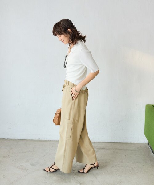 RIVE DROITE（リヴドロワ）の「予約【オンオフ使える】クールフィールポロニット（ニット/セーター・レディース・オフホワイト/グリーン/ブラック・FREE）」の20枚目の写真