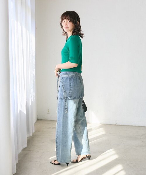 RIVE DROITE（リヴドロワ）の「予約【オンオフ使える】クールフィールポロニット（ニット/セーター・レディース・オフホワイト/グリーン/ブラック・FREE）」の10枚目の写真