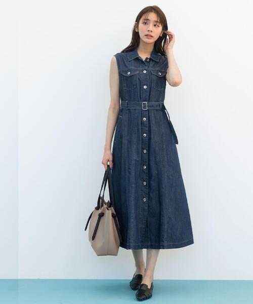grove(グローブ)の「【貴島明日香さん着用】デニムフレアワンピース(ワンピース・レディース・ネイビー/ブラック・02/01/03/04/05)」の3枚目の写真