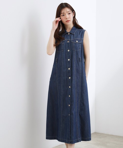 grove(グローブ)の「【貴島明日香さん着用】デニムフレアワンピース(ワンピース・レディース・ネイビー/ブラック・02/01/03/04/05)」の13枚目の写真
