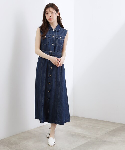 grove(グローブ)の「【貴島明日香さん着用】デニムフレアワンピース(ワンピース・レディース・ネイビー/ブラック・02/01/03/04/05)」の14枚目の写真