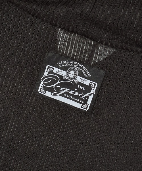 X-girl(エックスガール)の「SHEER SLEEVELESS RIBBED HOODED TOP(タンクトップ・レディース・アッシュ/ブラック・ONE SIZE)」の13枚目の写真