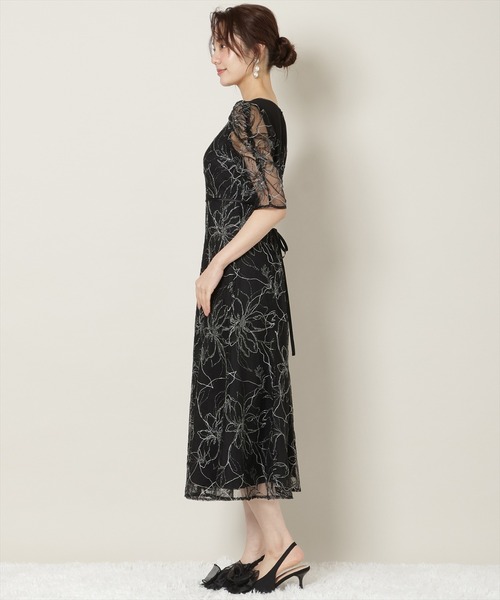 WILLSELECTION(ウィルセレクション)の「刺繍レースアシンメトリーマーメイドワンピース(ドレス・レディース・ピンク/ラベンダー/ブラック・FREE)」の8枚目の写真