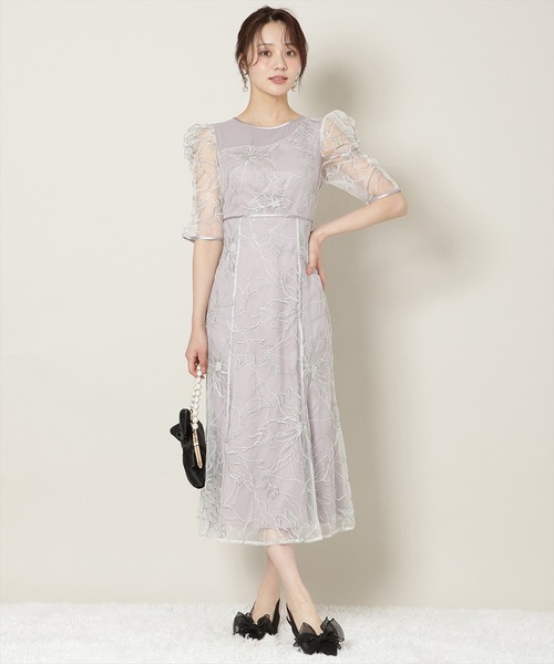 WILLSELECTION(ウィルセレクション)の「刺繍レースアシンメトリーマーメイドワンピース(ドレス・レディース・ピンク/ラベンダー/ブラック・FREE)」の6枚目の写真