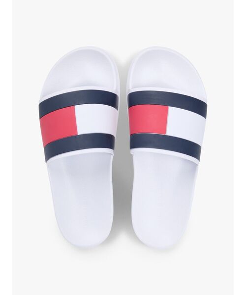 TOMMY HILFIGER(トミーヒルフィガー)の「ヒルフィガーフラッグプールスライドサンダル(サンダル・メンズ・ホワイト/マルチ・26.5cm/25cm/26cm/27.5cm)」の4枚目の写真