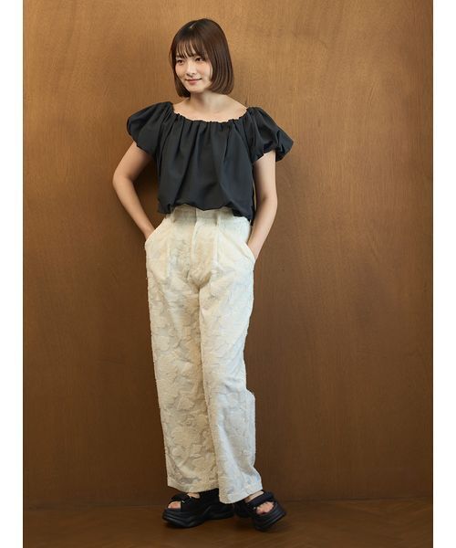 emmi(エミ)の「ジャガードタックパンツ【セットアップ対応】(その他パンツ・レディース・ミント/アイボリー・0/1)」の18枚目の写真