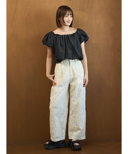 emmi(エミ)の「ジャガードタックパンツ【セットアップ対応】(その他パンツ・レディース・ミント/アイボリー・0/1)」の19枚目の写真
