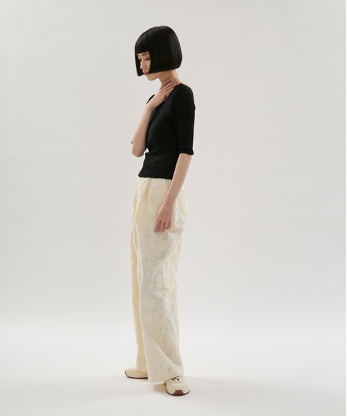 emmi(エミ)の「ジャガードタックパンツ【セットアップ対応】(その他パンツ・レディース・ミント/アイボリー・0/1)」の5枚目の写真