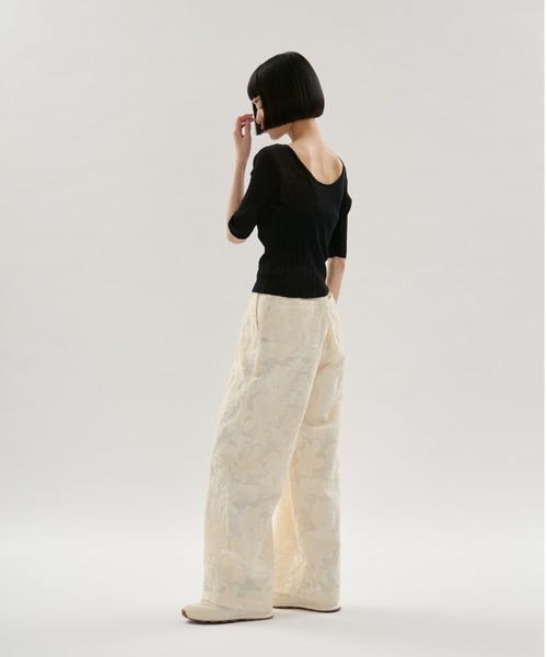 emmi(エミ)の「ジャガードタックパンツ【セットアップ対応】(その他パンツ・レディース・ミント/アイボリー・0/1)」の6枚目の写真