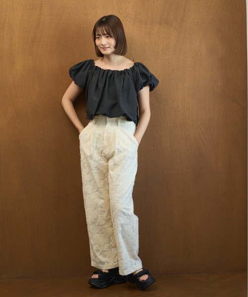 emmi(エミ)の「ジャガードタックパンツ【セットアップ対応】(その他パンツ・レディース・ミント/アイボリー・0/1)」の7枚目の写真