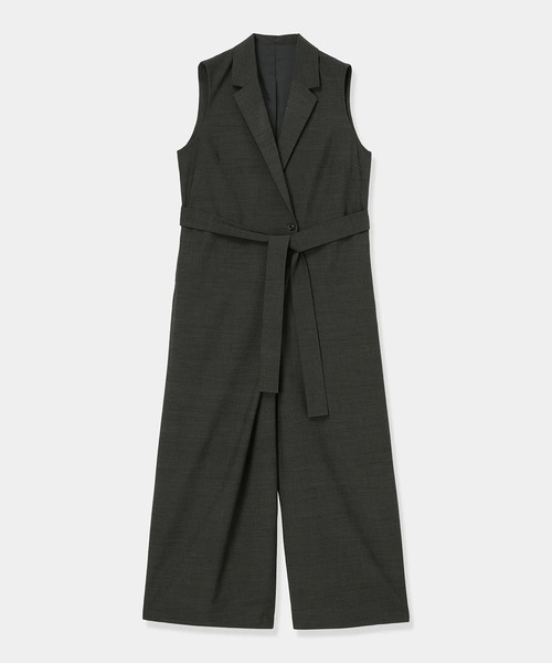 louren(ローレン )の「【louren/ローレン】teilored wrap all-in-one/テーラードラップオールインワン(つなぎ/オールインワン・レディース・チャコールグレー/ベージュ・SMALL/MEDIUM)」の2枚目の写真