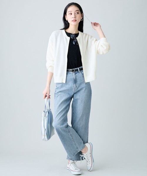 ANY(エニィ)の「ニットブルゾン(ブルゾン・レディース・グレー系/ダークブラウン系/アイボリー系・X-LARGE)」の7枚目の写真