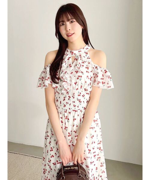 dazzlin(ダズリン)の「フルーティーフリルティアードワンピース(ワンピース・レディース・ブルー/ネイビー/オフホワイト・MEDIUM/SMALL)」の9枚目の写真