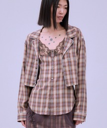 THINGS THAT MATTER | CHECK PIPING SHIRT ENSEMBLE / チェック パイピング シャツ アンサンブル(シャツ/ブラウス)