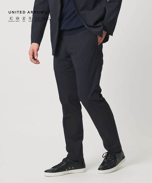 UNITED ARROWS(ユナイテッドアローズ)の「ドビー ノープリーツ テーパード パンツ UA COZY ウォッシャブル タテヨコストレッチ 防しわ 撥水(スラックス・メンズ・グレー系/ネイビー・L/M/XL/XXXL/XXL/S)」の4枚目の写真