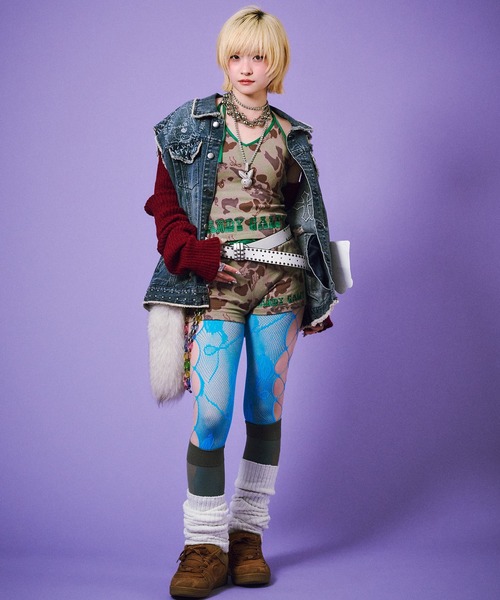 GALFY（ガルフィー）の「GALFY-ハデカモキャミ（キャミソール・レディース・ピンク/カーキ・FREE）」の12枚目の写真