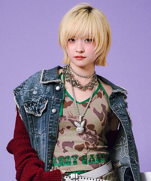 GALFY（ガルフィー）の「GALFY-ハデカモキャミ（キャミソール・レディース・ピンク/カーキ・FREE）」の13枚目の写真