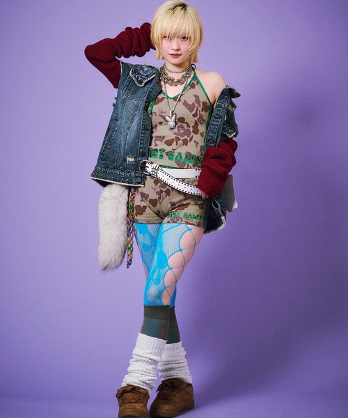 GALFY（ガルフィー）の「GALFY-ハデカモキャミ（キャミソール・レディース・ピンク/カーキ・FREE）」の17枚目の写真
