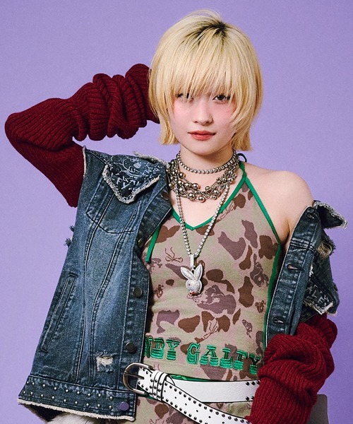 GALFY（ガルフィー）の「GALFY-ハデカモキャミ（キャミソール・レディース・ピンク/カーキ・FREE）」の18枚目の写真