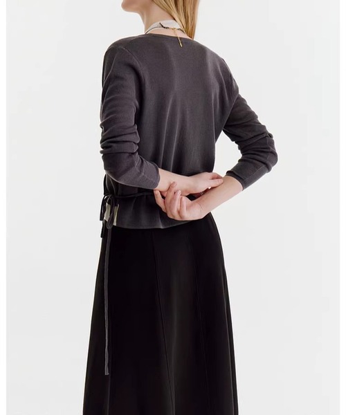 Fano Studios（ファノ ストゥディオズ）の「ドレープ Aライン ミドル丈スカート FX26B167【Fano Studios】【2026SS】（スカート・レディース・ブラック・S/M/L）」の5枚目の写真