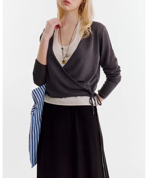 Fano Studios（ファノ ストゥディオズ）の「ドレープ Aライン ミドル丈スカート FX26B167【Fano Studios】【2026SS】（スカート・レディース・ブラック・S/M/L）」の8枚目の写真