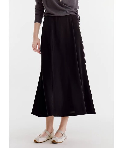 Fano Studios（ファノ ストゥディオズ）の「ドレープ Aライン ミドル丈スカート FX26B167【Fano Studios】【2026SS】（スカート・レディース・ブラック・S/M/L）」の11枚目の写真
