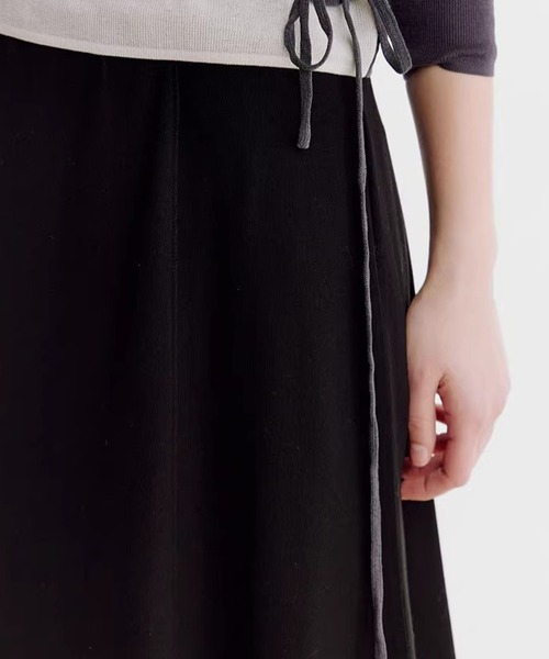 Fano Studios（ファノ ストゥディオズ）の「ドレープ Aライン ミドル丈スカート FX26B167【Fano Studios】【2026SS】（スカート・レディース・ブラック・S/M/L）」の14枚目の写真