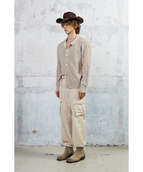 KUME(クメ)の「Men Slub Melange Knitted Cardigan, Beige(ニット/セーター・メンズ・その他・MEDIUM/LARGE)」の3枚目の写真