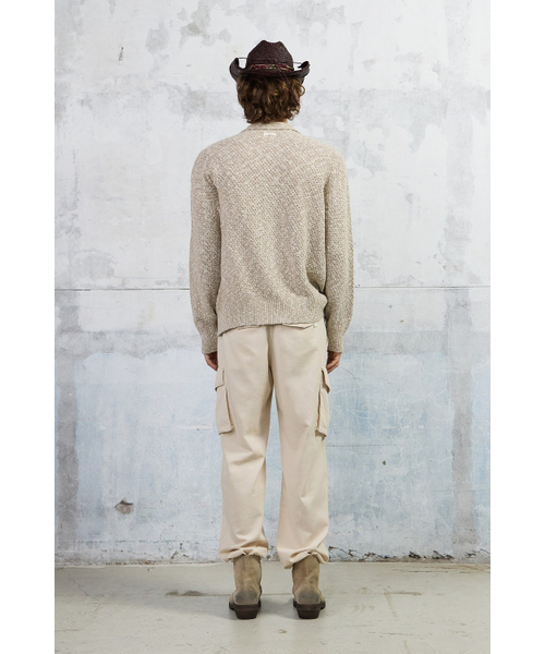 KUME(クメ)の「Men Slub Melange Knitted Cardigan, Beige(ニット/セーター・メンズ・その他・MEDIUM/LARGE)」の4枚目の写真