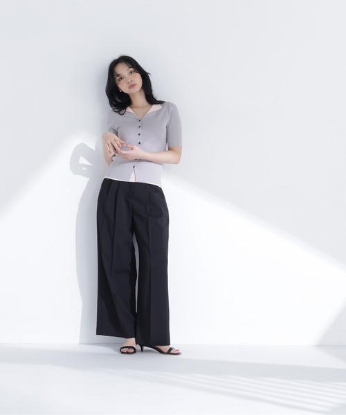 NATURAL BEAUTY BASIC(ナチュラルビューティーベーシック)の「レイヤードライクスキッパーニット(ニット/セーター・レディース・ネイビー系/ブルー系その他2/グレー系その他・FREE)」の4枚目の写真