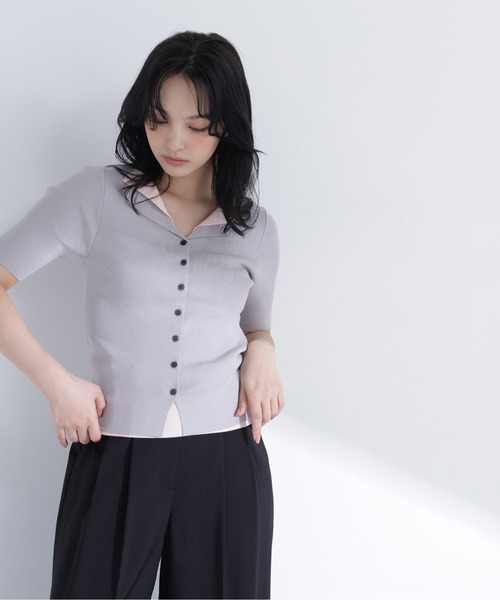 NATURAL BEAUTY BASIC(ナチュラルビューティーベーシック)の「レイヤードライクスキッパーニット(ニット/セーター・レディース・ネイビー系/ブルー系その他2/グレー系その他・FREE)」の5枚目の写真