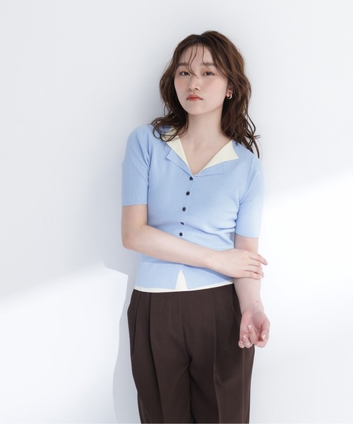NATURAL BEAUTY BASIC(ナチュラルビューティーベーシック)の「レイヤードライクスキッパーニット(ニット/セーター・レディース・ネイビー系/ブルー系その他2/グレー系その他・FREE)」の22枚目の写真