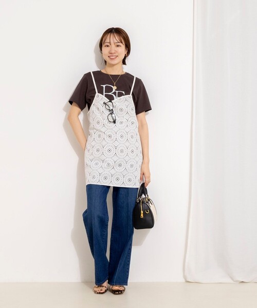 NOLLEY’S（ノーリーズ）の「ウォッシャブルレースキャミチュニック（シャツ/ブラウス・レディース・グリーン/ホワイト・38）」の6枚目の写真