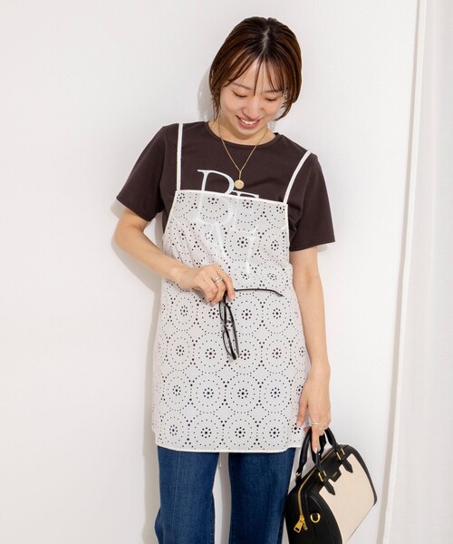NOLLEY’S（ノーリーズ）の「ウォッシャブルレースキャミチュニック（シャツ/ブラウス・レディース・グリーン/ホワイト・38）」の11枚目の写真