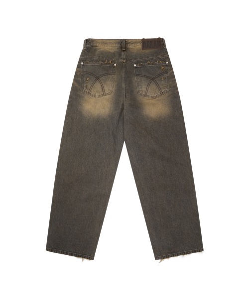 AAKAM(アーカム)の「Destroyed Double Knee Denim Pants (Brown)(デニムパンツ・レディース・その他・1/2)」の3枚目の写真