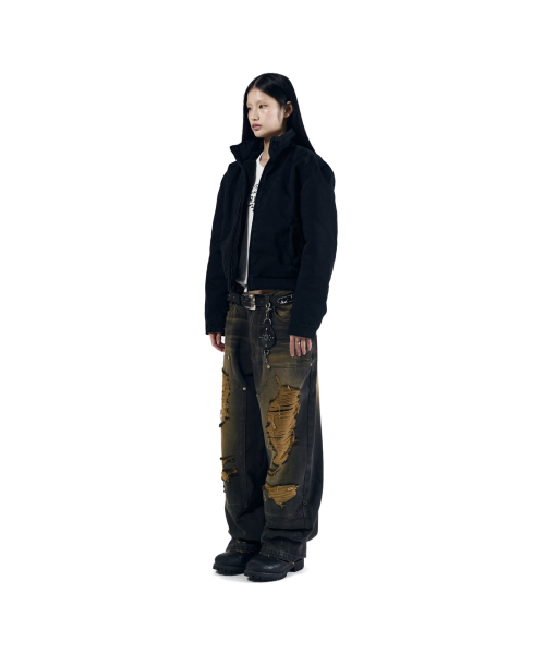 AAKAM(アーカム)の「Destroyed Double Knee Denim Pants (Brown)(デニムパンツ・レディース・その他・1/2)」の6枚目の写真