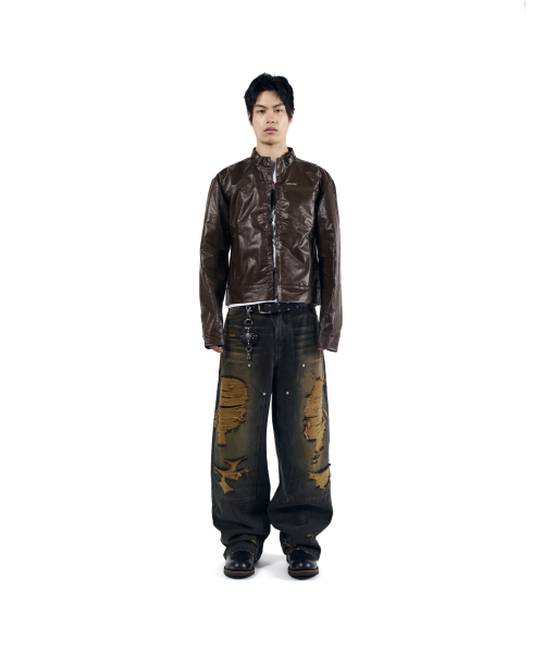 AAKAM(アーカム)の「Destroyed Double Knee Denim Pants (Brown)(デニムパンツ・レディース・その他・1/2)」の11枚目の写真