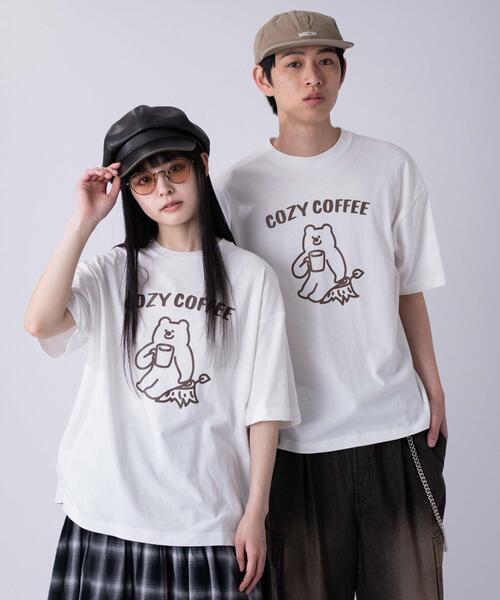 Hogstyle ホワイト Tシャツ ファスナー付き WEGO/【26年春新作】アソートグラフィックBIG Tシャツ（Tシャツ