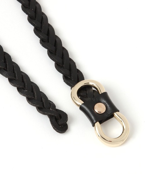 GLOBAL WORK（グローバルワーク）の「ピンレスリアルレザー編み細ベルト/659160（ベルト・レディース・ダークブラウン/ブラック/ブラック系その他・FREE）」の5枚目の写真