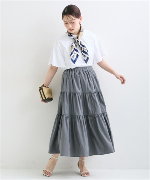 Petitjo(プッチージョ)の「小さいサイズ 3段ティアードスカート 低身長さん・小柄女性(スカート・レディース・チャコールグレー/モスグリーン・PSS/PL/PM/PS)」の7枚目の写真